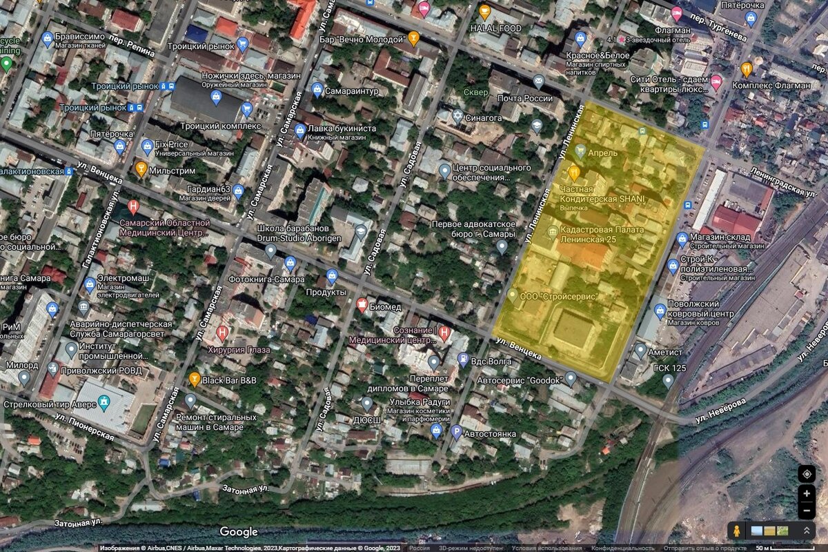 Квартал №33 на карте современной Самары