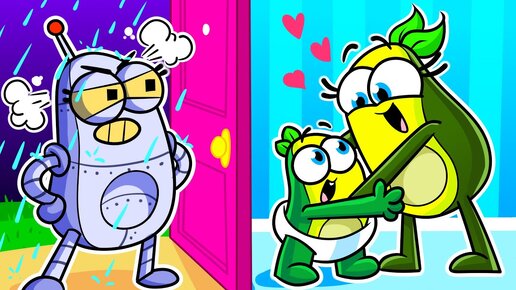 Oh No, We Became Parents for Baby Robot! || Good Babysitter vs Bad Babysitter || Avocado Couple