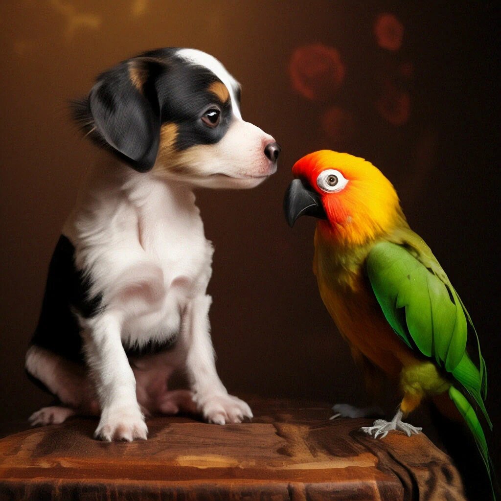 Дружба собак и птиц