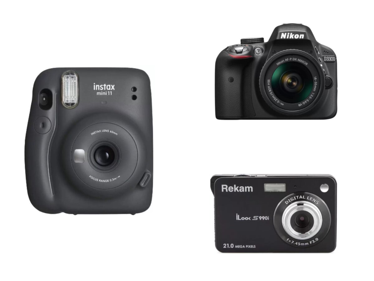     Fujifilm Instax Mini 11 | Nikon D3300 18-55mm VR AF-P Black | Rekam iLook S990i