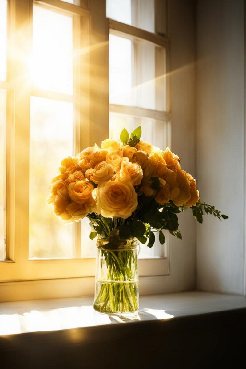    Прямые солнечные лучи губительны для цветочных лепестковФото: нейросеть GigaChat