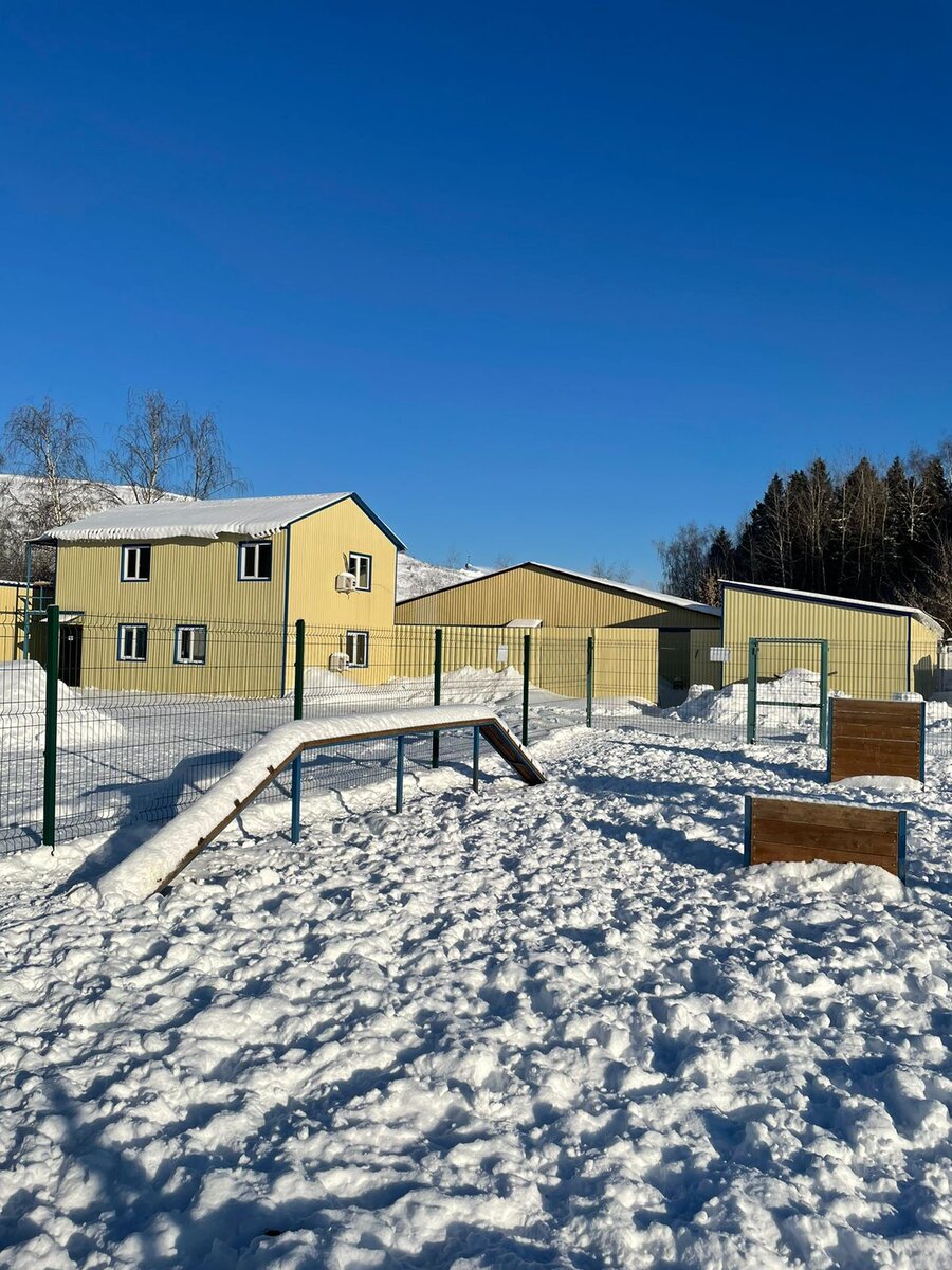 Вид на здание администрации со стороны прогулочной площадки.