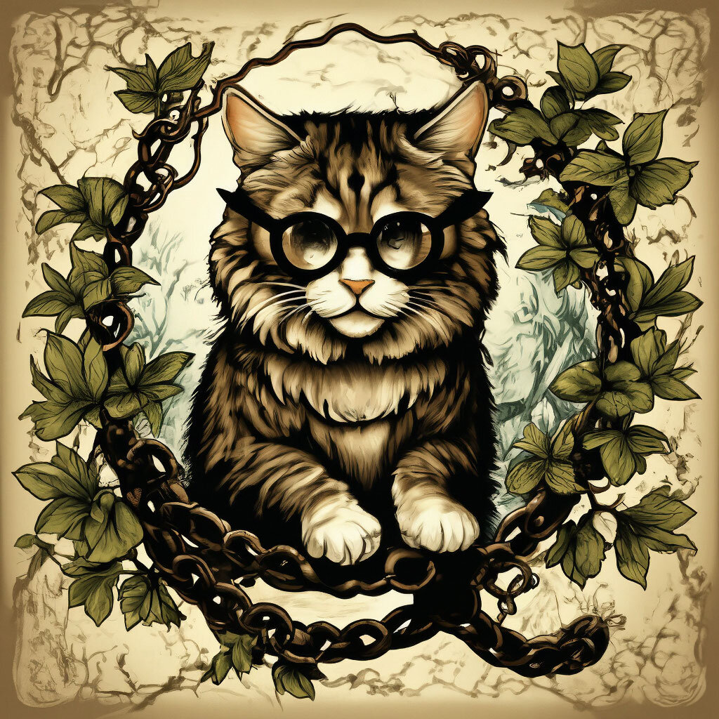 Рисунок кота ученого