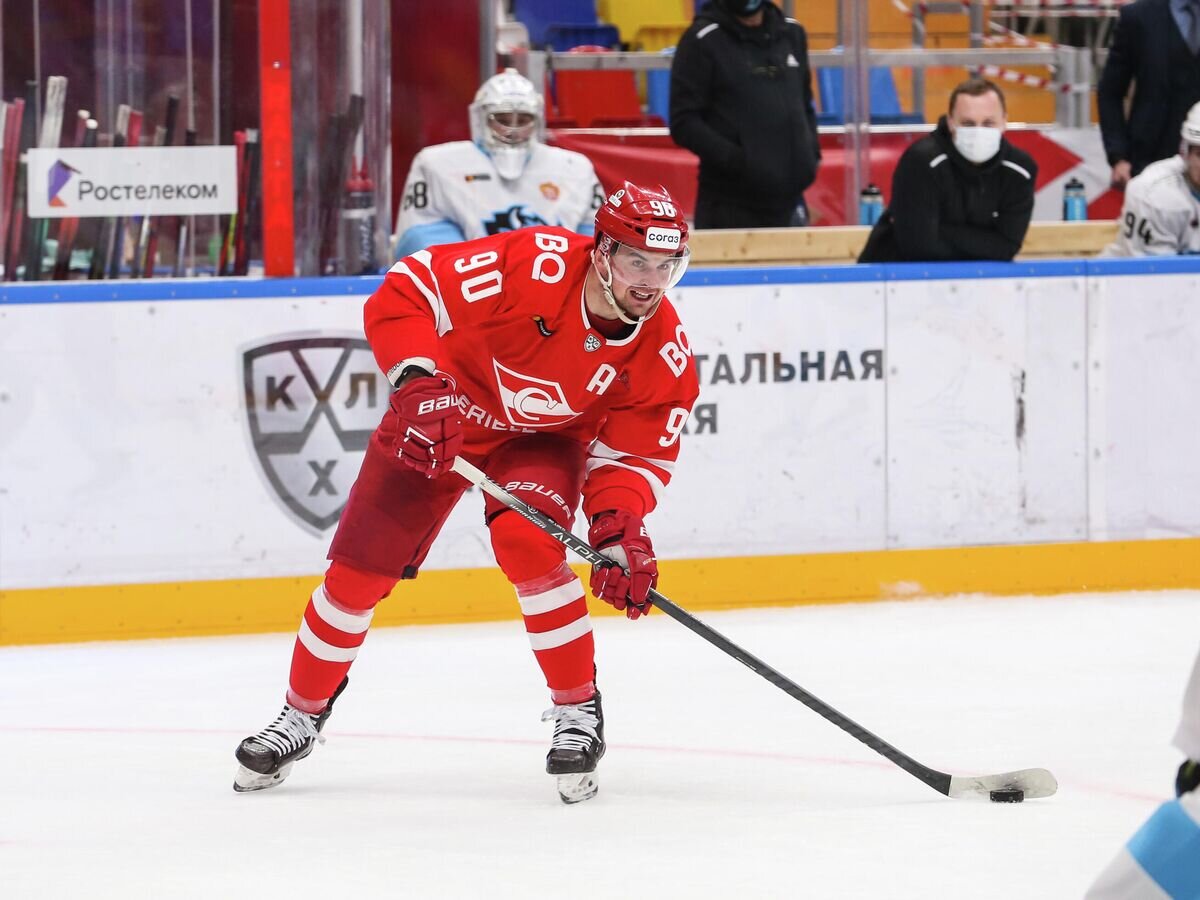    Нападающий "Спартака" Андрей Локтионов в матче КХЛ© официальный сайт ХК "Спартак"