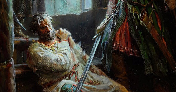 Андрей Боголюбский. Убиение. (фрагмент). Картина С. А. Кириллова