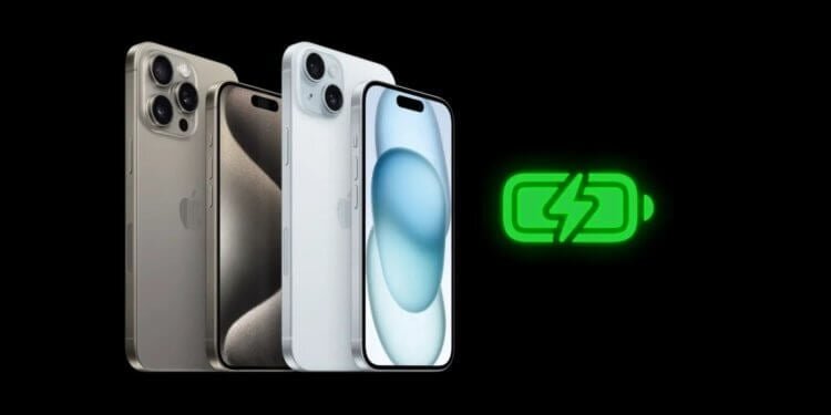    Во всей линейке iPhone 15 аккумулятор прослужит вам дольше, чем в других Айфонах. Изображение: 9to5mac.com