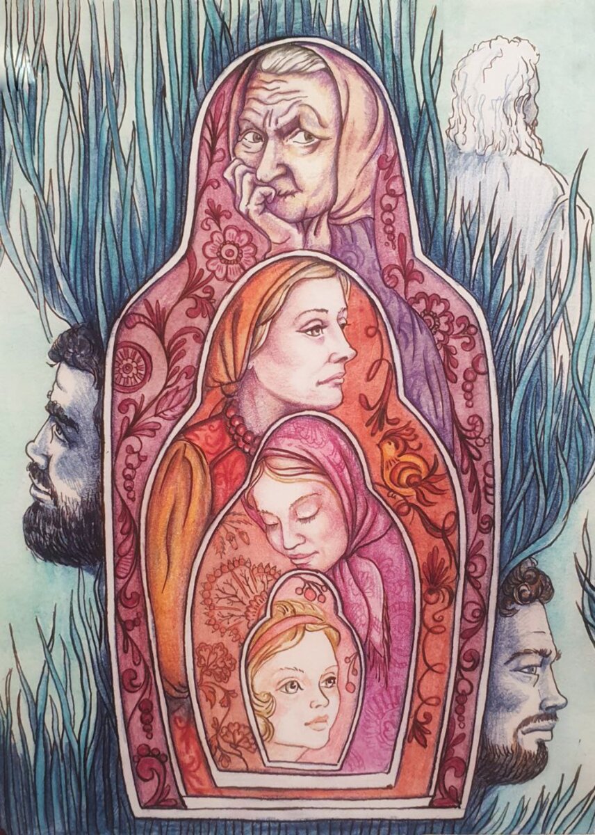 Источник: Pinterest.com Обратите внимание: внучка и бабушка смотрят в одну сторону, а мама и прабабушка - в другую… так зачастую и передаются сценарии рода через поколение…