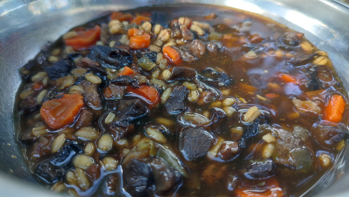 Перловый жричёдали с грибами