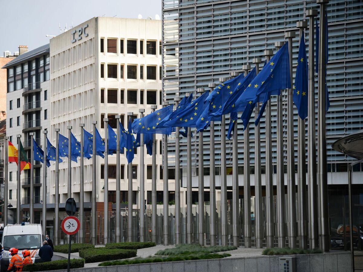    Флаги Евросоюза возле здания штаб-квартиры Европейского парламента в Брюсселе© РИА Новости / Алексей Витвицкий