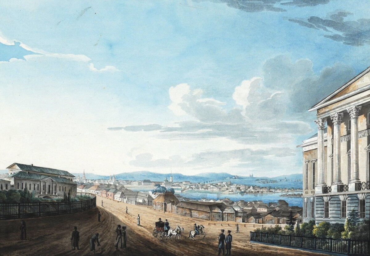 Свиньин П.П. Вид города Екатеринбурга. Бумага, акварель. 19,5х27,5. СГХМ