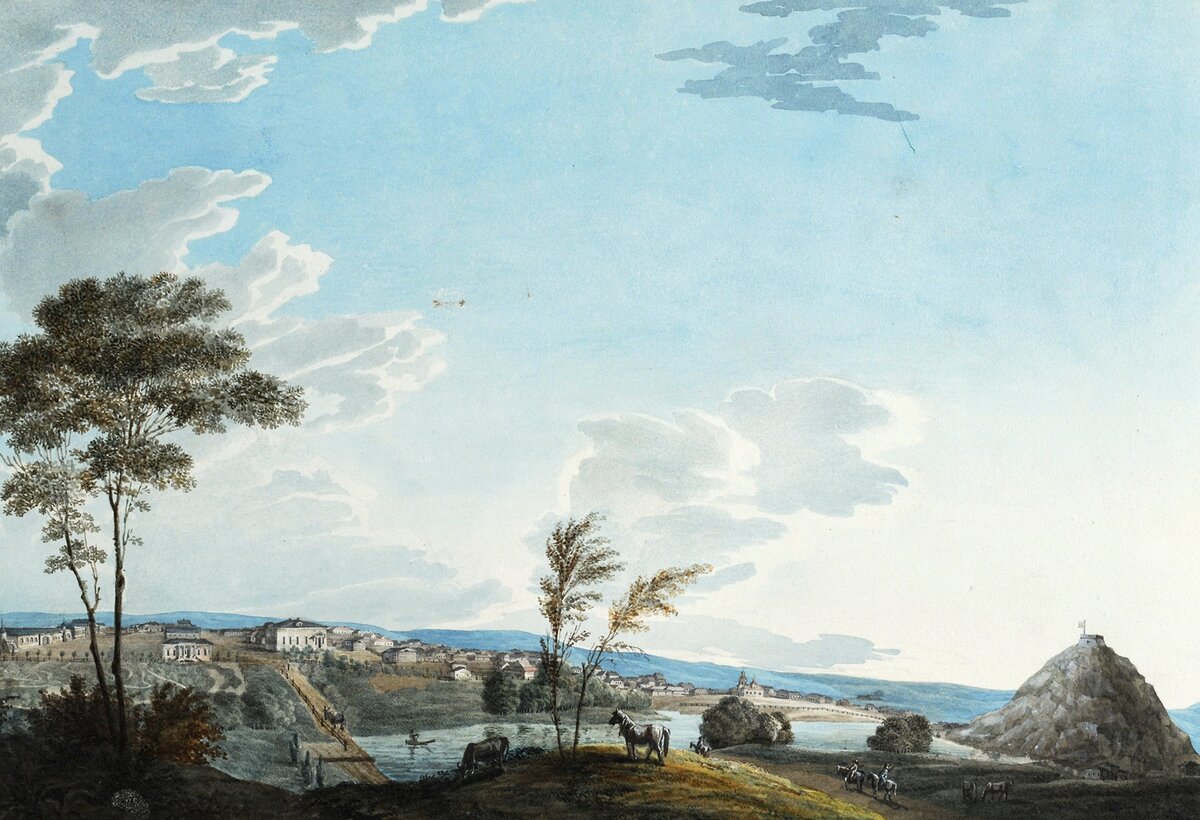 Свиньин П.П. Илецкая защита. Бумага, акварель. 18,8х27,5. СГХМ