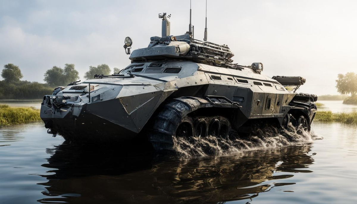 Результат генерации по запросу "Автомобиль-амфибия", стиль: 4k
