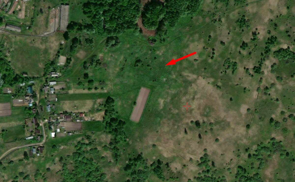 Сейчас данная местность выглядит вот так. Попробуйте разглядеть телятник