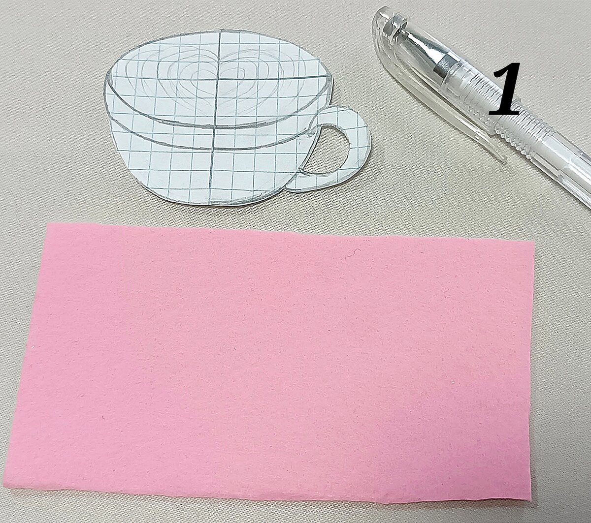 Шаблон для броши "Чашка кофе". Фото автора