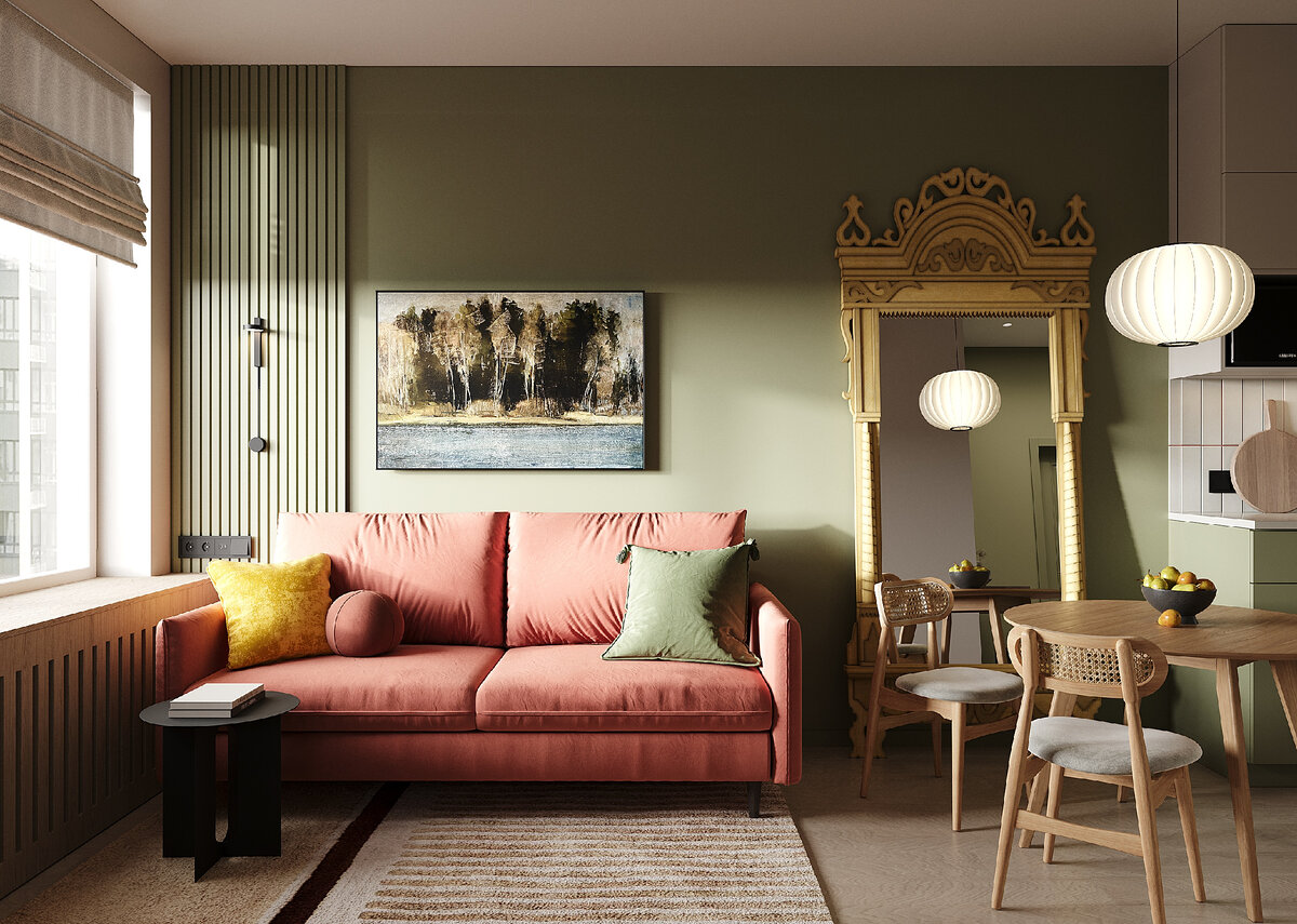 Дизайн-интерьера кухни-гостиной в ЖК Home city, г. Москва. 