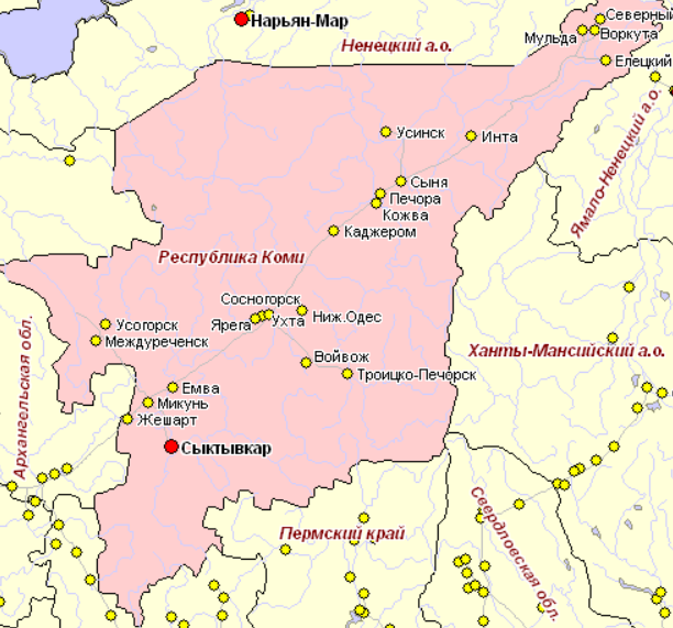 Город усинск какая область. Республика Коми границы на карте. Г.Усинск Республика Коми на карте.