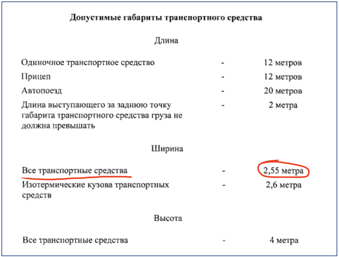 Разрешенная ширина транспортных средств с 1 марта 2024 | Спецраз.рф | Дзен