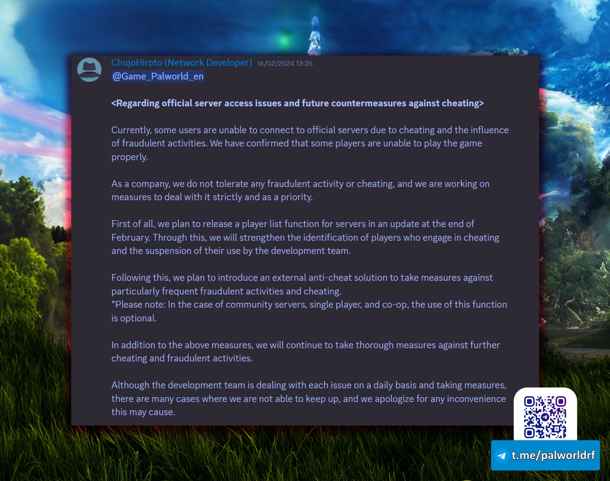 Palworld обновление 