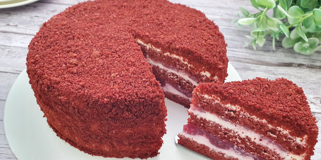 Диетический торт Красный Бархат. ПП десерт без сахара
