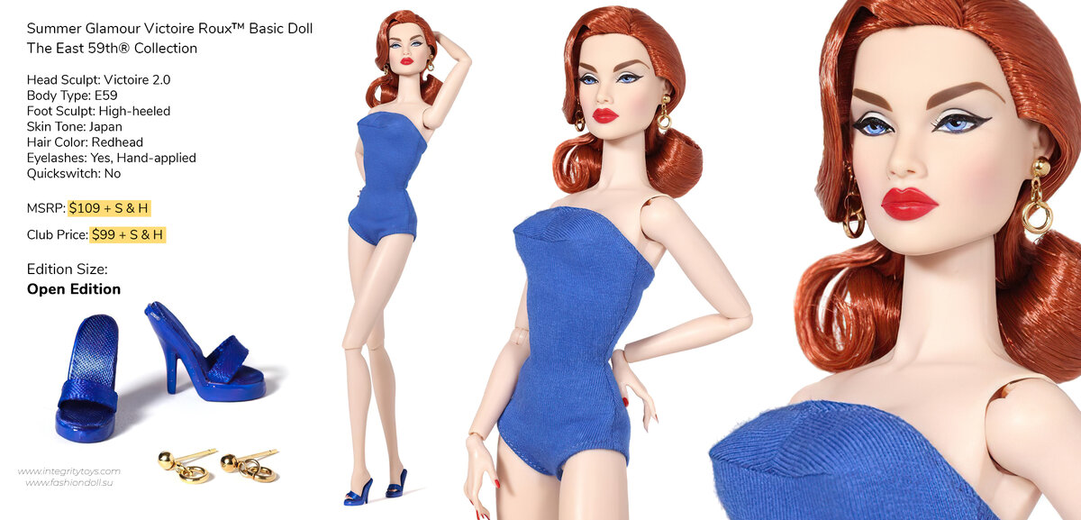 Summer Glamour Victoire Roux™ Basic Doll The East 59th® Collection коллаж