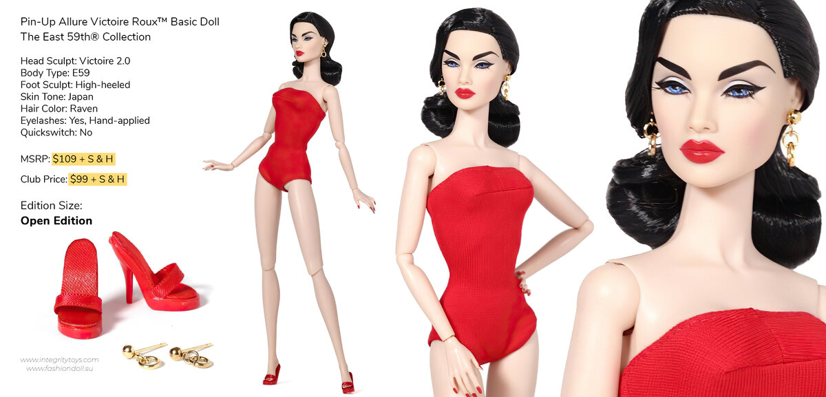 Pin-Up Allure Victoire Roux™ Basic Doll The East 59th® Collection коллаж

