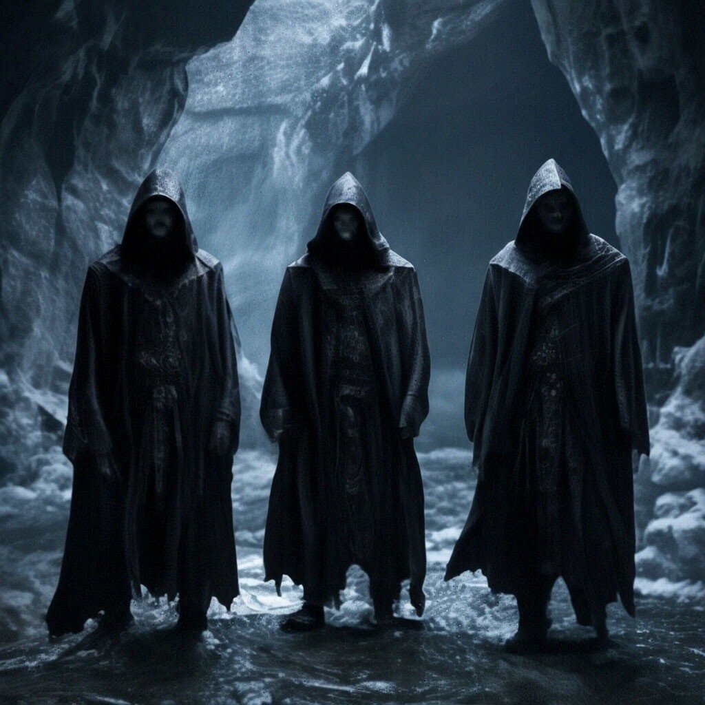 Колдуны в Ледяной пещере (нейросеть)