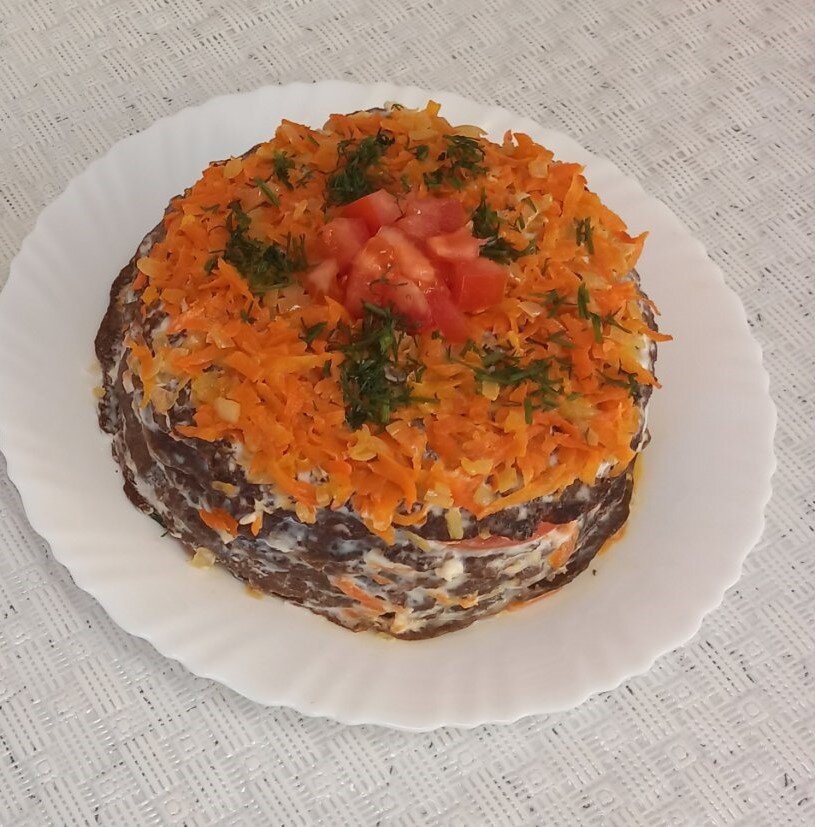 Торт из печёночных блинов