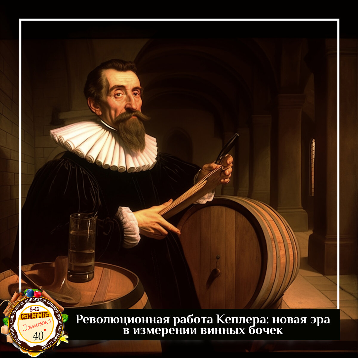 Революционная работа Кеплера: новая эра в измерении винных бочек. Коллаж автора © 