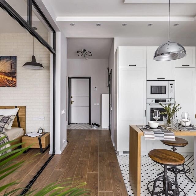 Стильные маленькие кухни в интерьере. Гостиная скандинавский стиль малогабаритка. Интерьер 50 кв м. Интерьер 50 кв м. Пик евродвушка кухня гостиная.