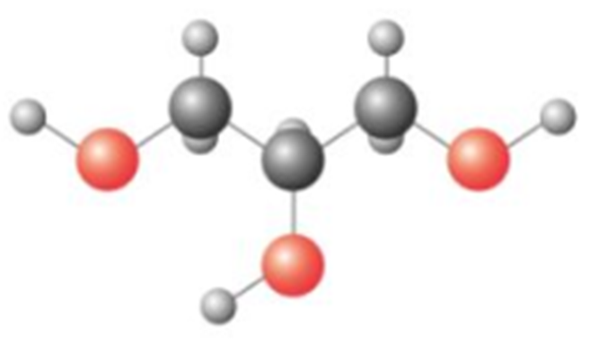 Схема молекулы химического вещества (глицерина)
