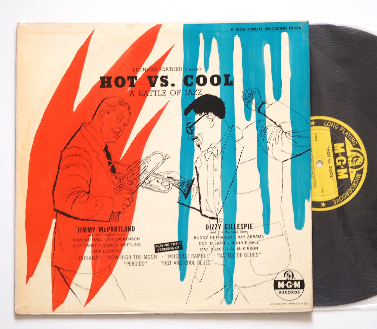 Пластинка Jimmy McPartland and The Dixieland Stars / Dizzy Gillespie and The Birdland Stars – Hot Vs. Cool (A Battle Of Jazz) (MGM, 1952/1956).