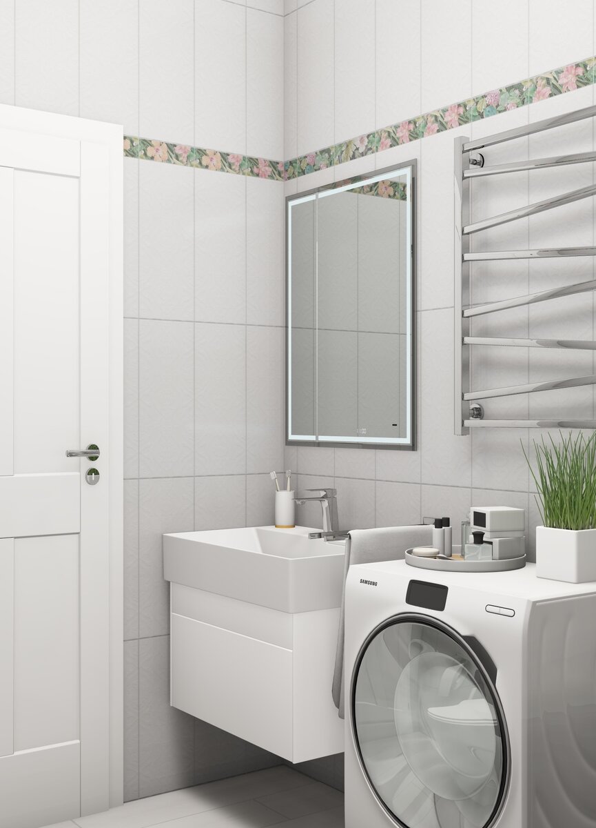 Дизайн-проект совмещённого санузла, коллекция Альвао KERAMA MARAZZI, мой дизайн