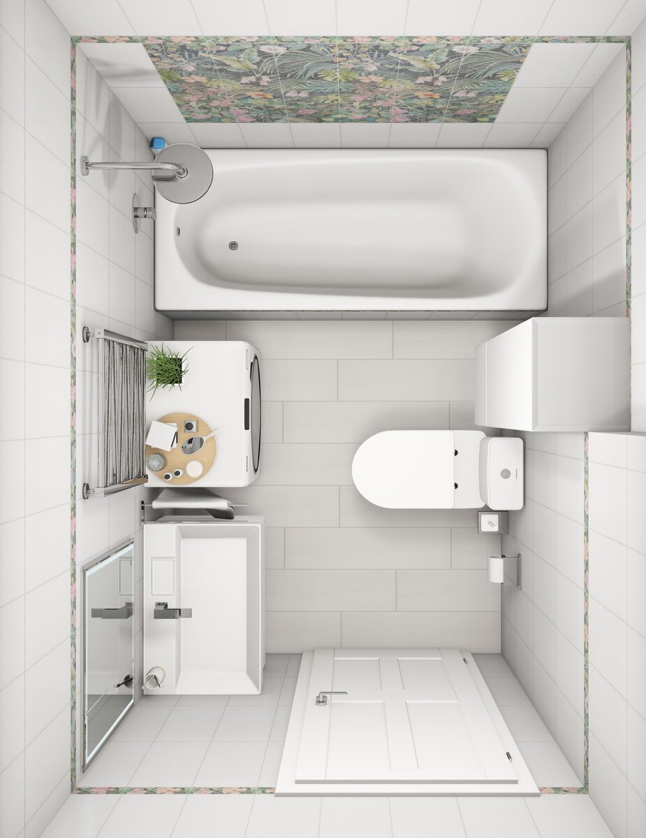 Дизайн-проект совмещённого санузла, коллекция Альвао KERAMA MARAZZI, мой дизайн