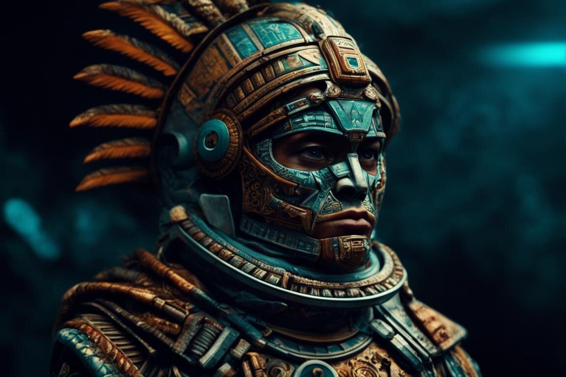 Индеец космонавт. Нейросеть Kandinsky 3.0.