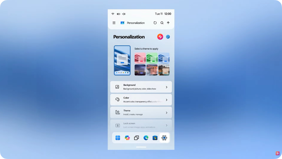 Интерфейс похож на Win 11