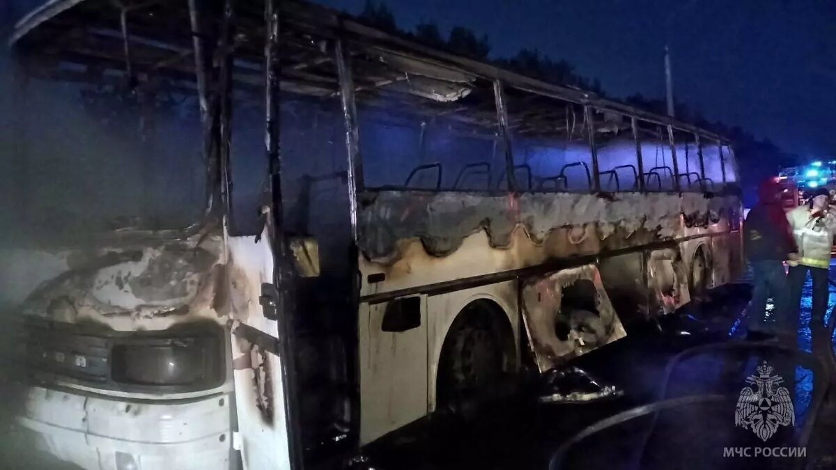     Автобус Чайковский — Пермь загорелся на трассе в Воткинском районе Удмуртии. Пострадали два человека.