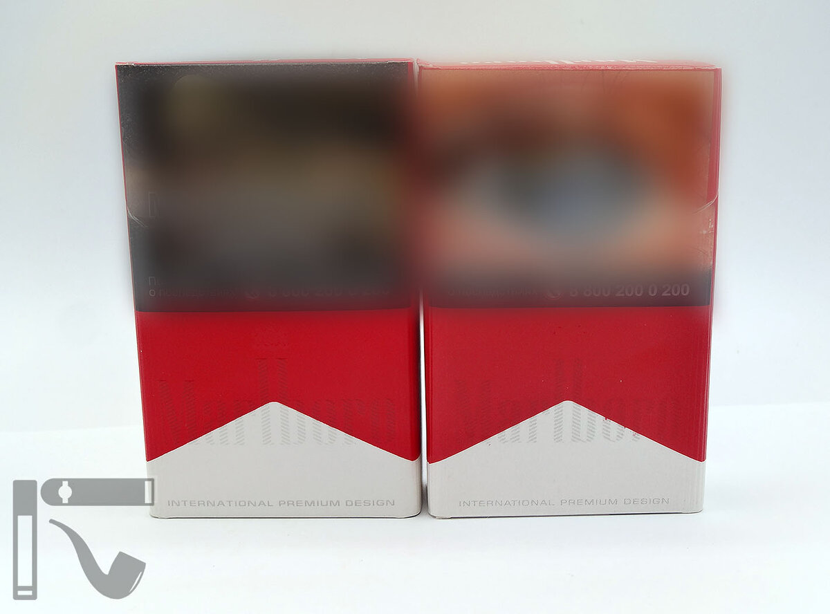 Оригинальные и поддельные сигареты Marlboro Red. Фото: © канал "Уголок Курильщика"