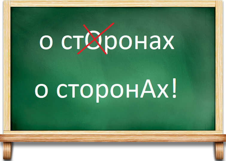 Правильное ударение в слове "стороны". Нужно говорить "о сторонАх".
