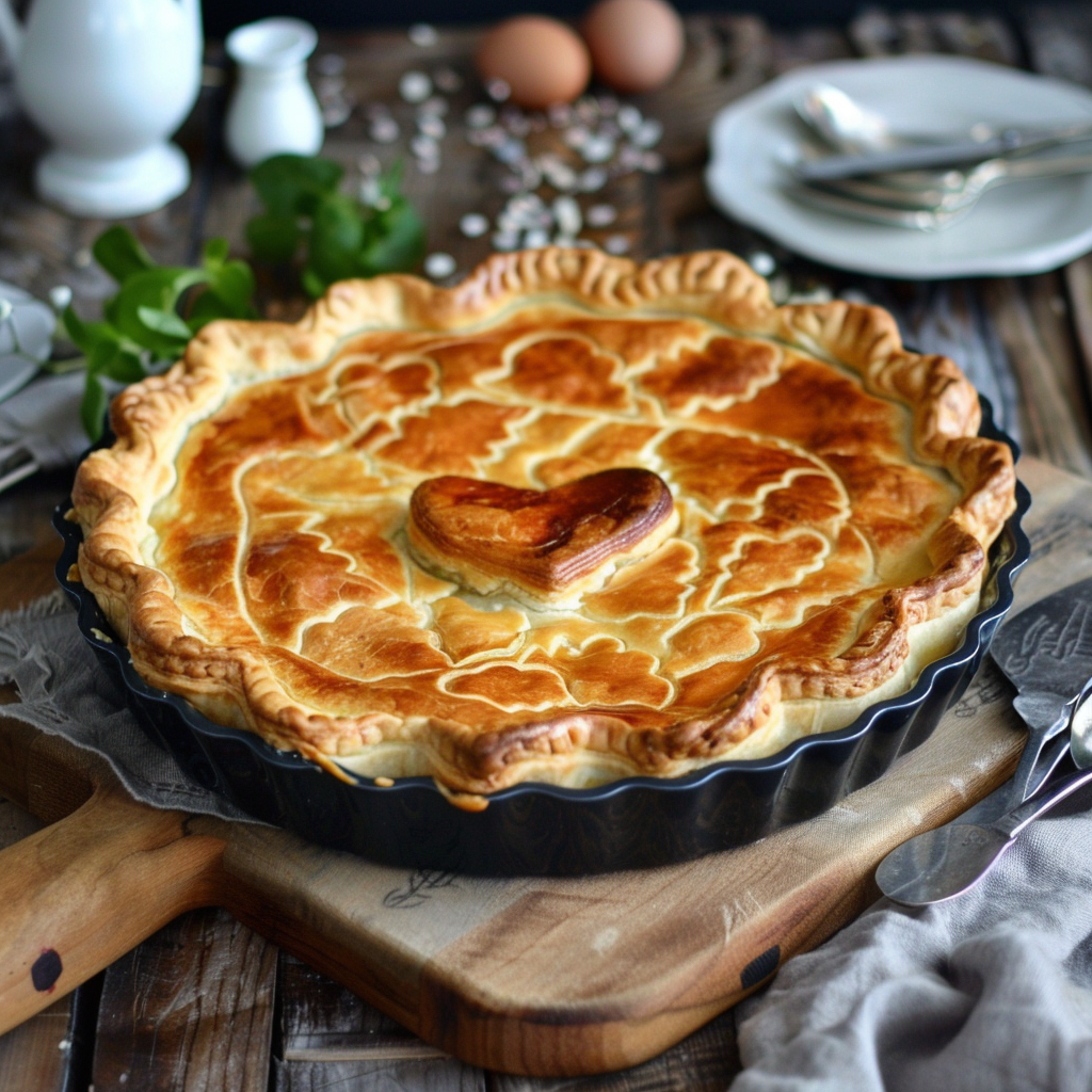 пирог на кефире с мясной начинкой