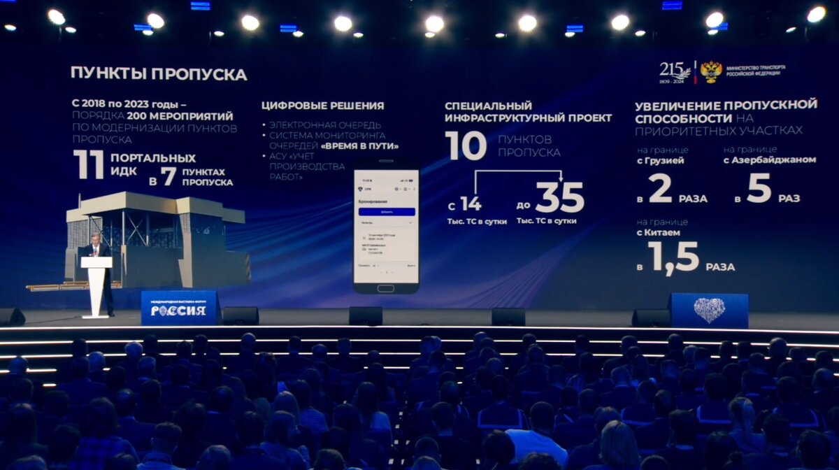 Фото: Форум национальных достижений: транспорт. Пленарная сессия. Выступление министра транспорта РФ В.Савельева. Развитие пунктов пропуска