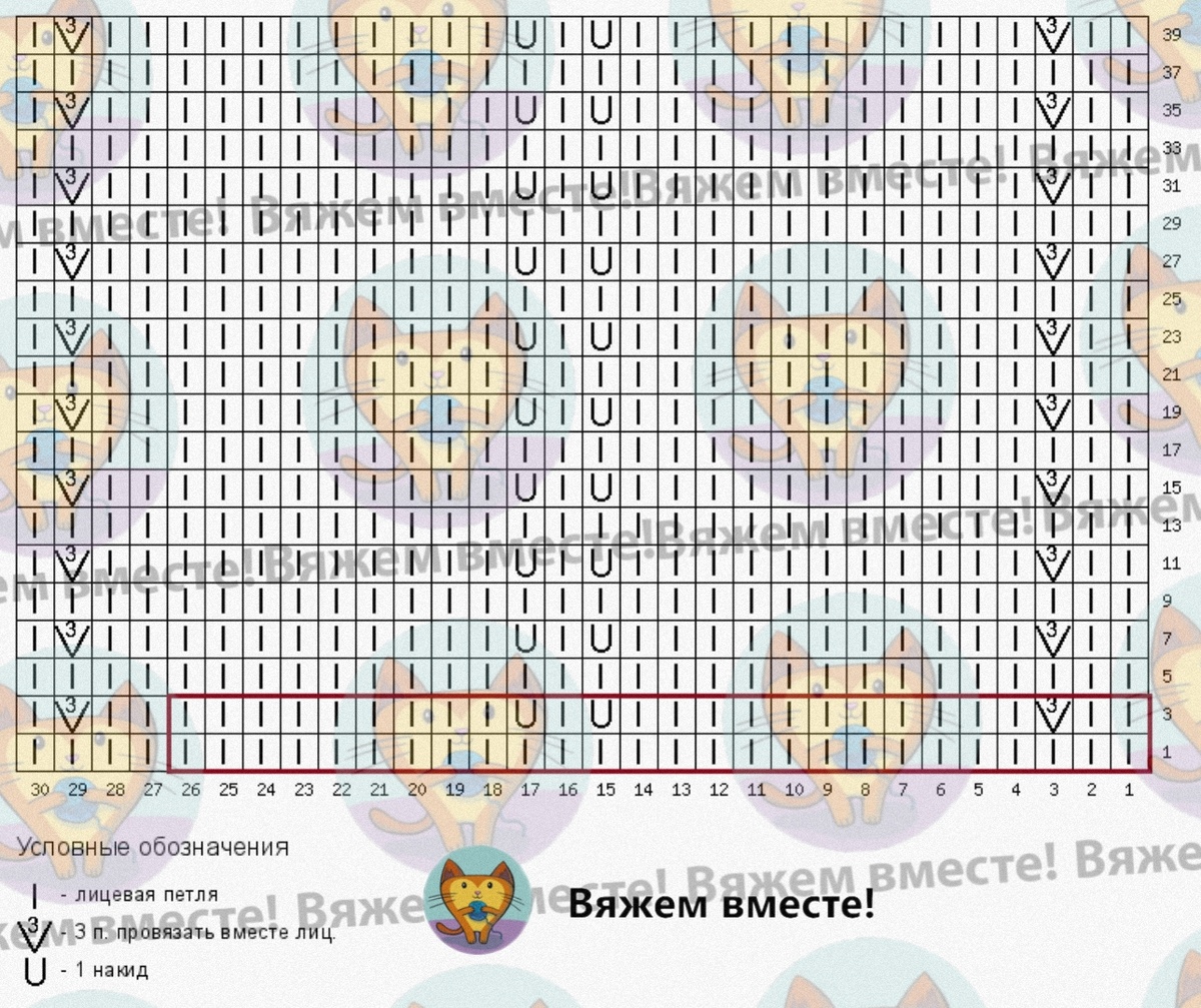 Схема вязания узора
