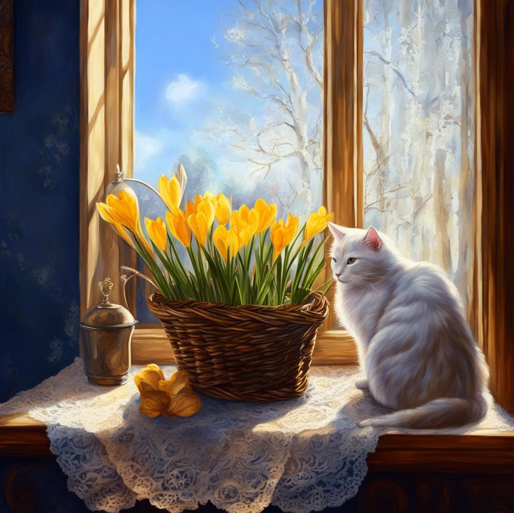 Хорошего настроения и всех благ в первый месяц весны! Изображения созданы нейросетью Kandinsky 2.2