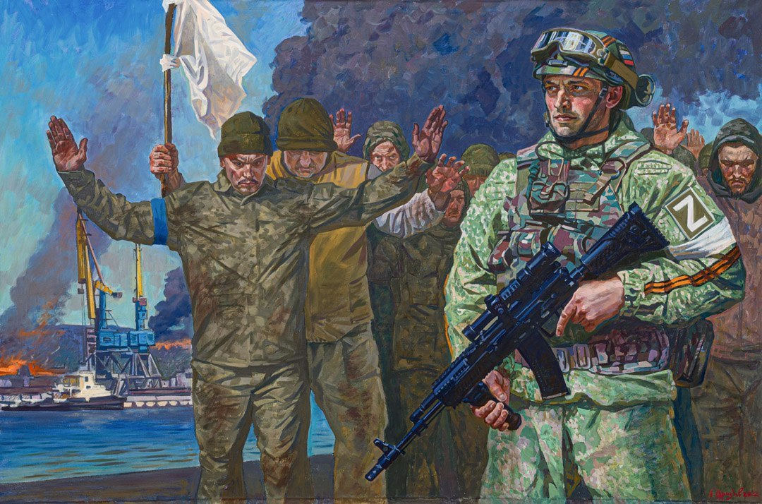Порт Мариуполь взят. 2022 г. холст/масло. Дроздов А.Ю.