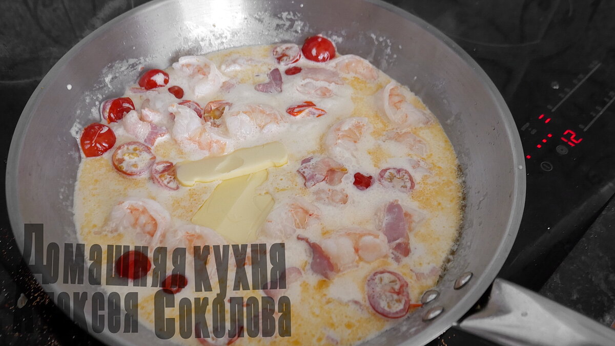 Макароны с креветками, беконом и всяким таким | Домашняя кухня Алексея  Соколова | Дзен