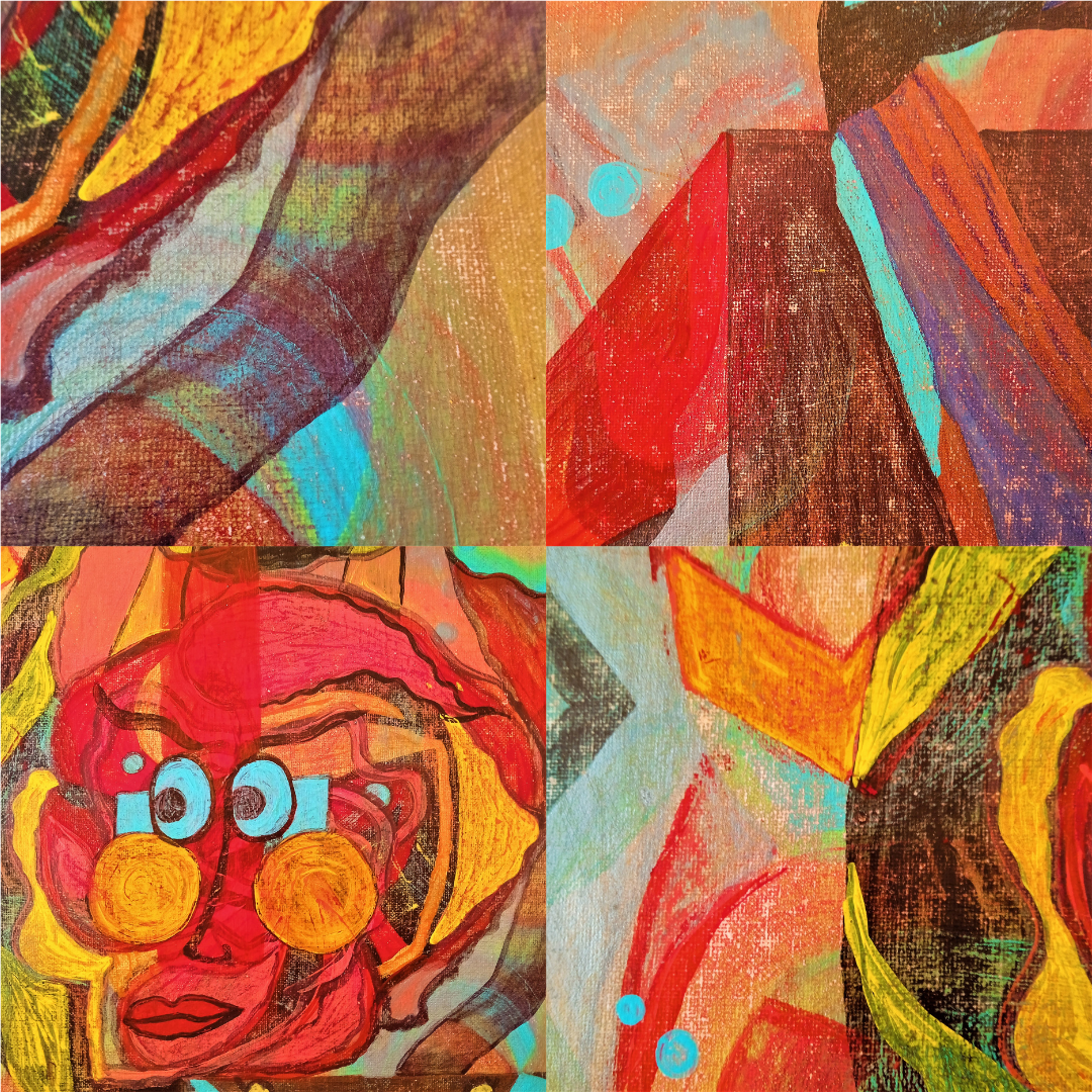 Коллаж автора: фрагменты картины "Мама Роза", Елена Нечаева, 2022 (С)