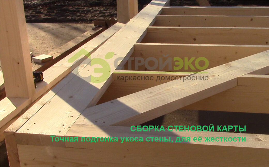 Этап сборки каркасного дома