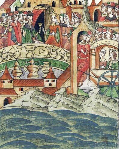 Миниатюра из летописи со страницы о третьей женитьбе Симеона Гордого.