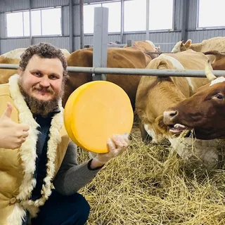 С коровками.