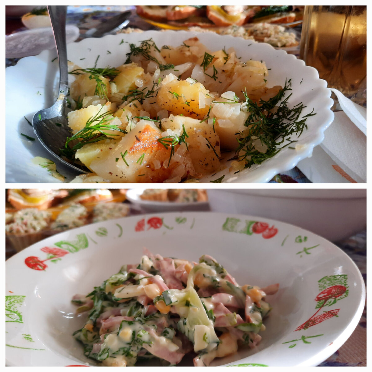 Сестра вкусный стол накрыла)
