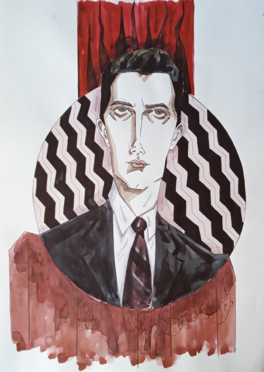 Авторская  иллюстрация  "Специальный агент ФБР Дейл Купер" 